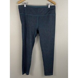 Prana Womens Plus 1X Teal Marina Pillar Legging Athletic Pant